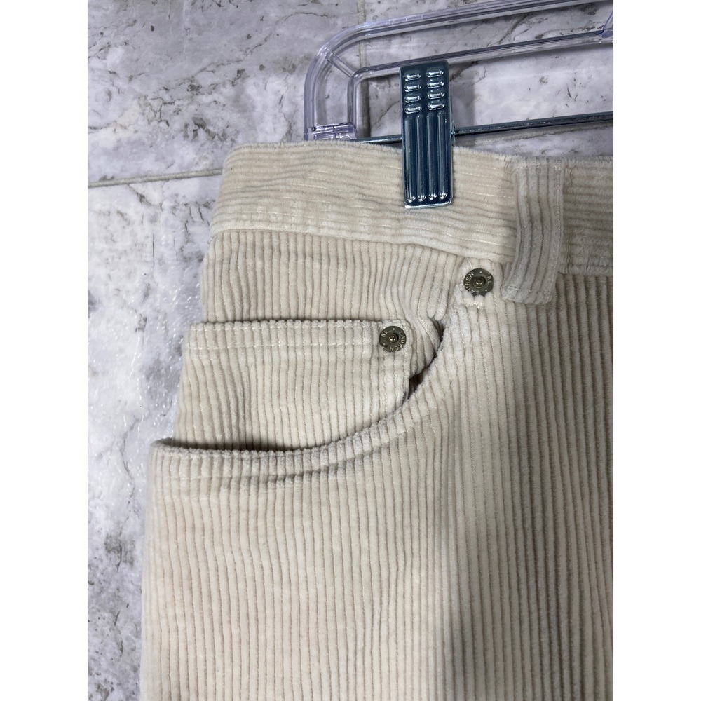 Lauren Ralph Lauren Beige Corduroy Pants Women's Size 16 Wide Leg Casual *FLAW - Picture 4 of 13